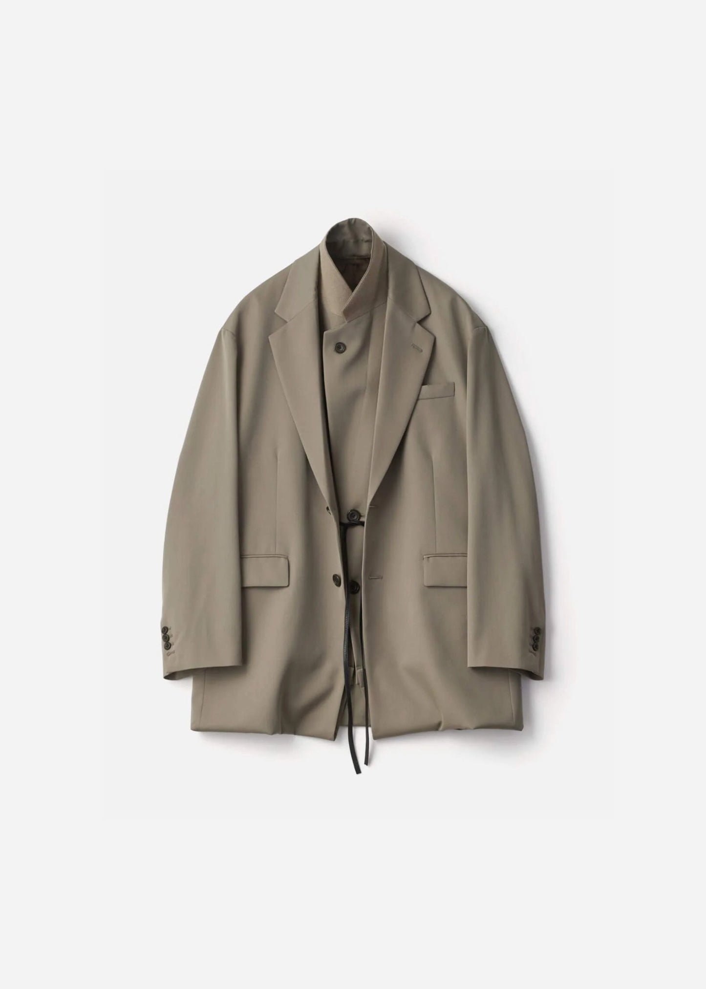 SSSTEIN OVERSIZED LAYERED COMBINATION JACKET - TAUPE BEIGE