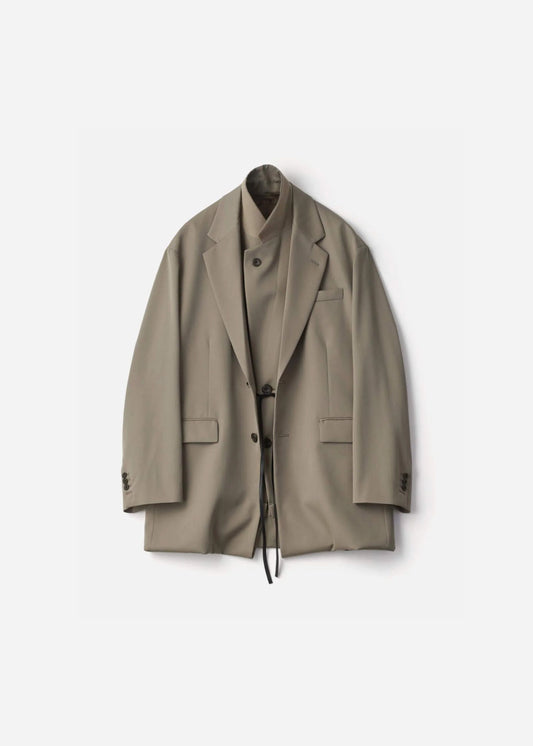 SSSTEIN OVERSIZED LAYERED COMBINATION JACKET - TAUPE BEIGE