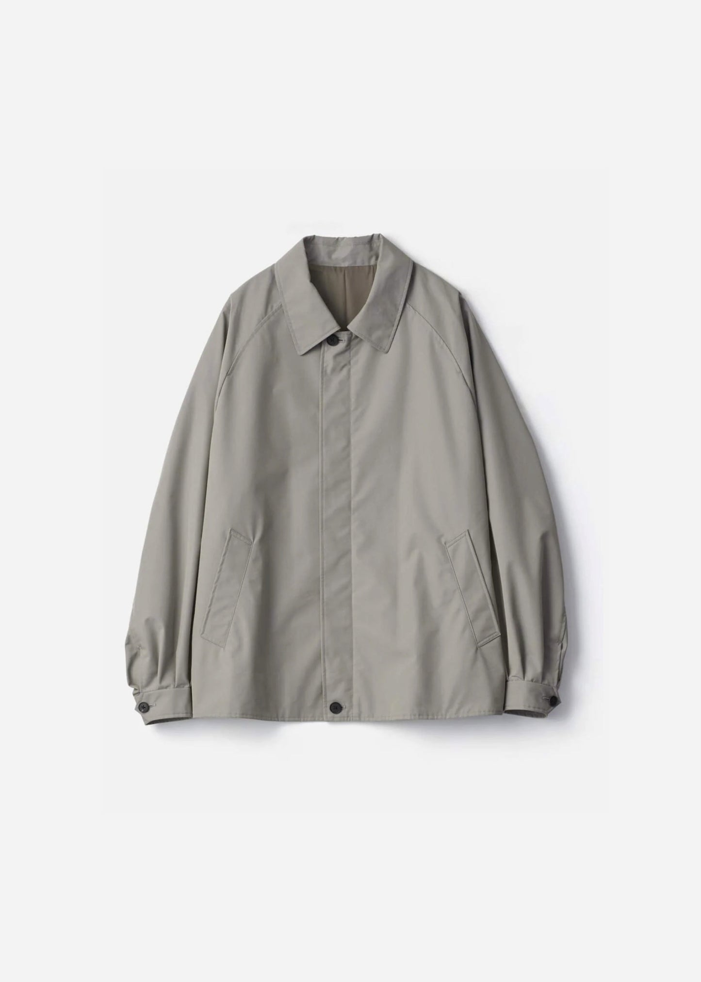SSSTEIN TECNO COTTON OVERSIZED HARRINGTON JACKET - TAUPE GREY