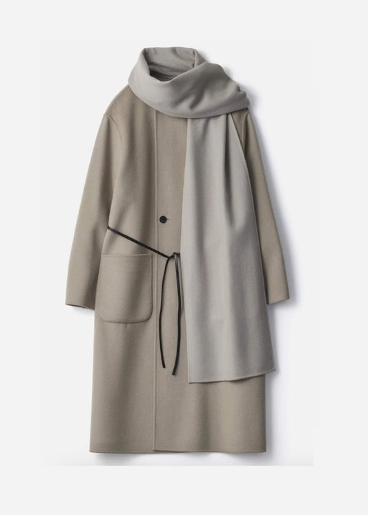 SSSTEIN WOOL CASHMERE BEAVER COAT - TAUPE GREY