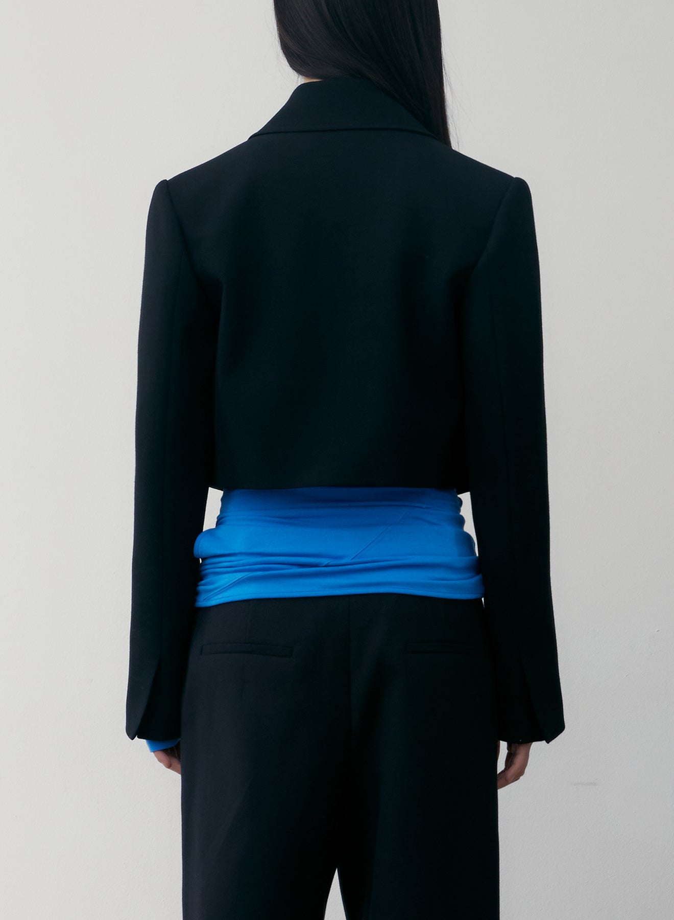 LOW CLASSIC WOOL SHORT JACKET - BLACK