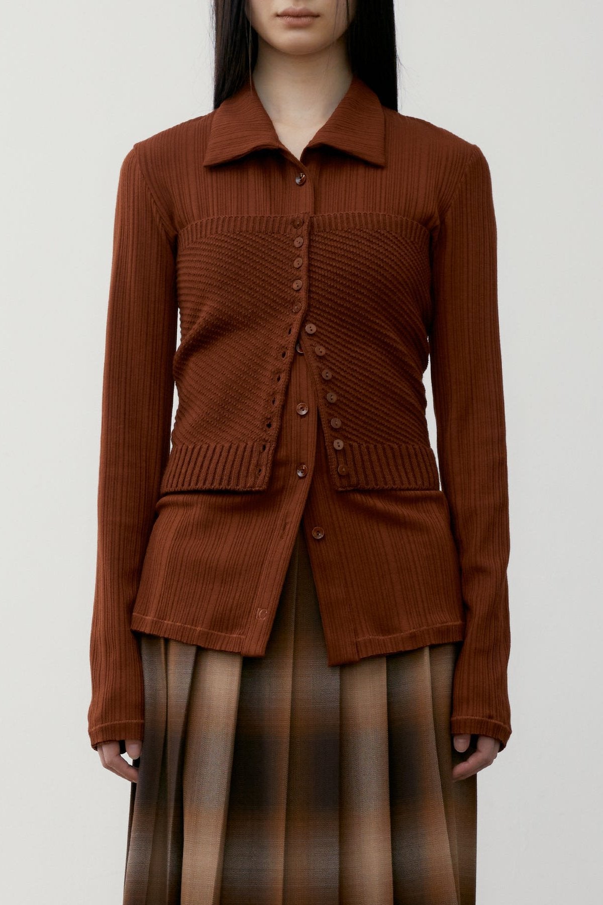 LOW CLASSIC NEW JERSEY POCKET SHIRT - BROWN