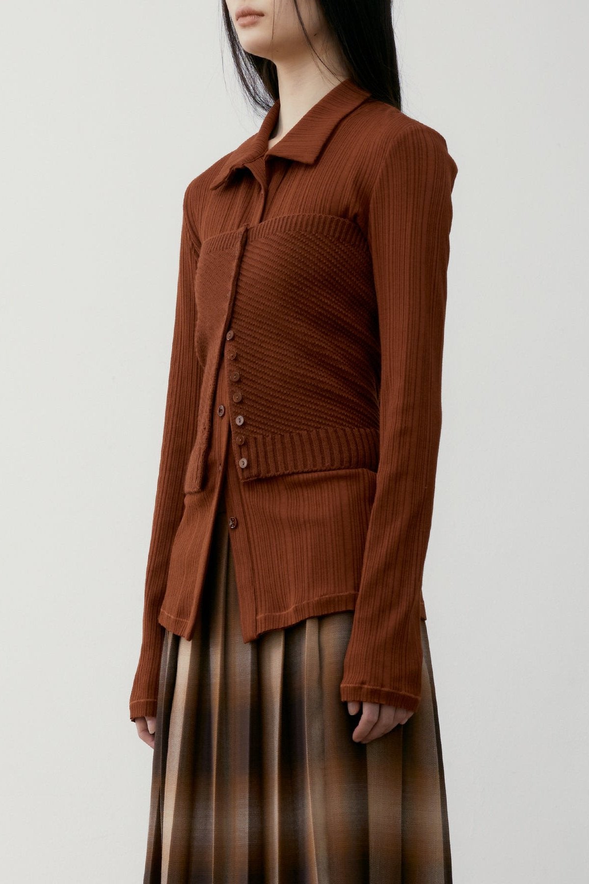 LOW CLASSIC NEW JERSEY POCKET SHIRT - BROWN