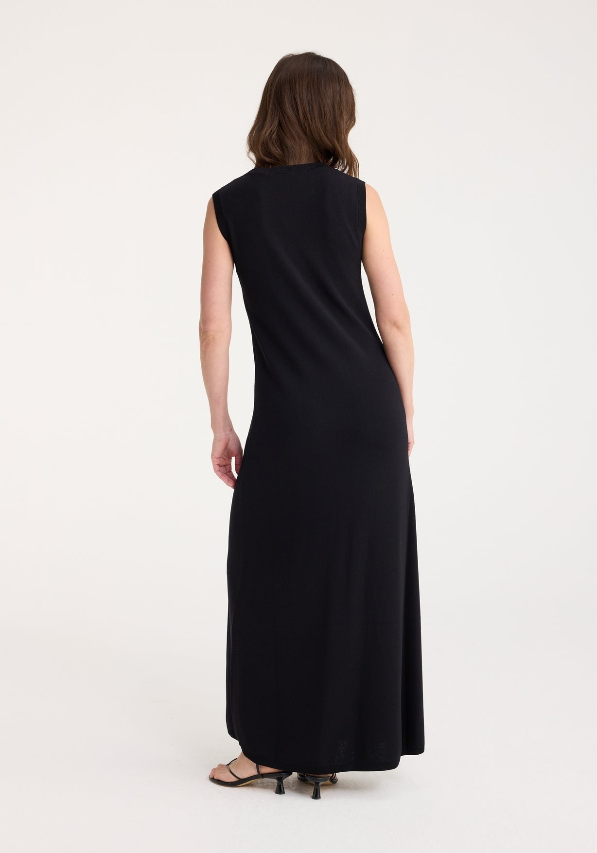 RÓHE SCOOP NECK KNITTED DRESS - BLACK