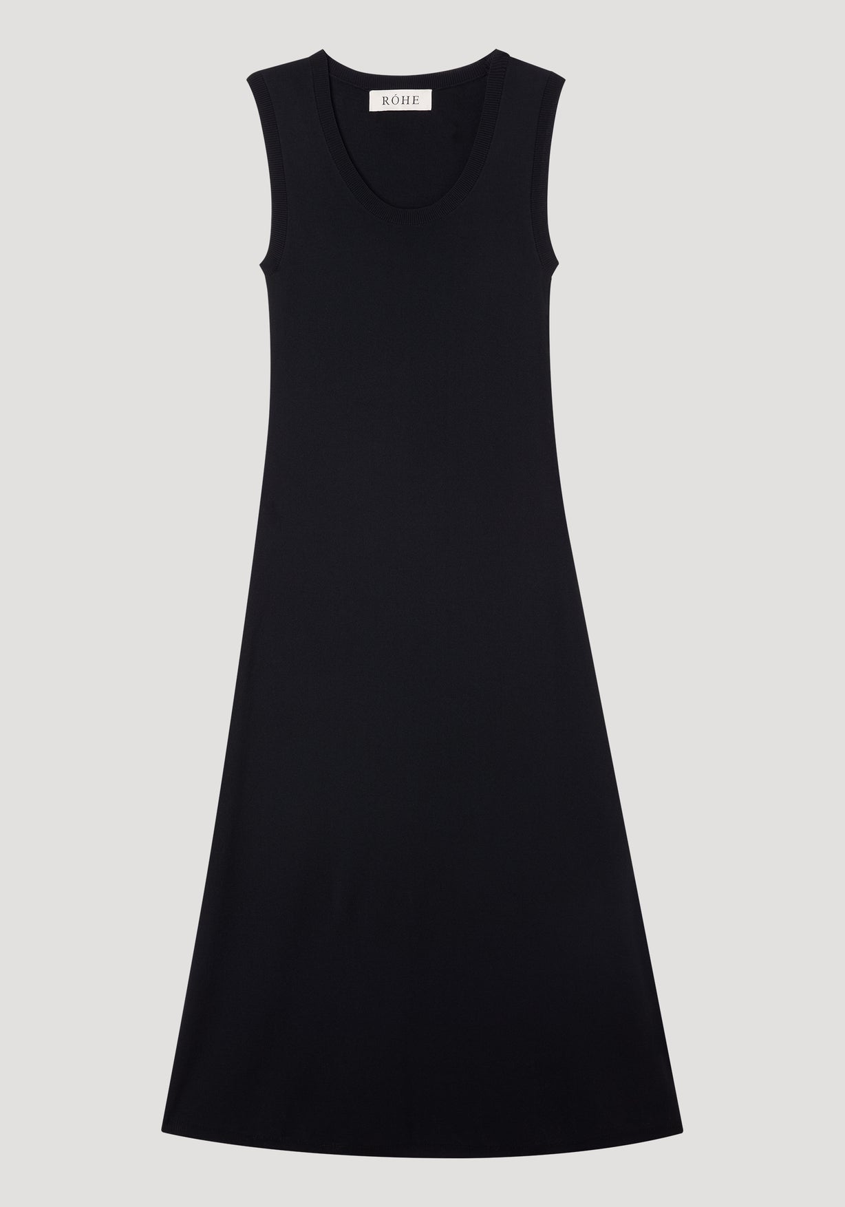 RÓHE SCOOP NECK KNITTED DRESS - BLACK