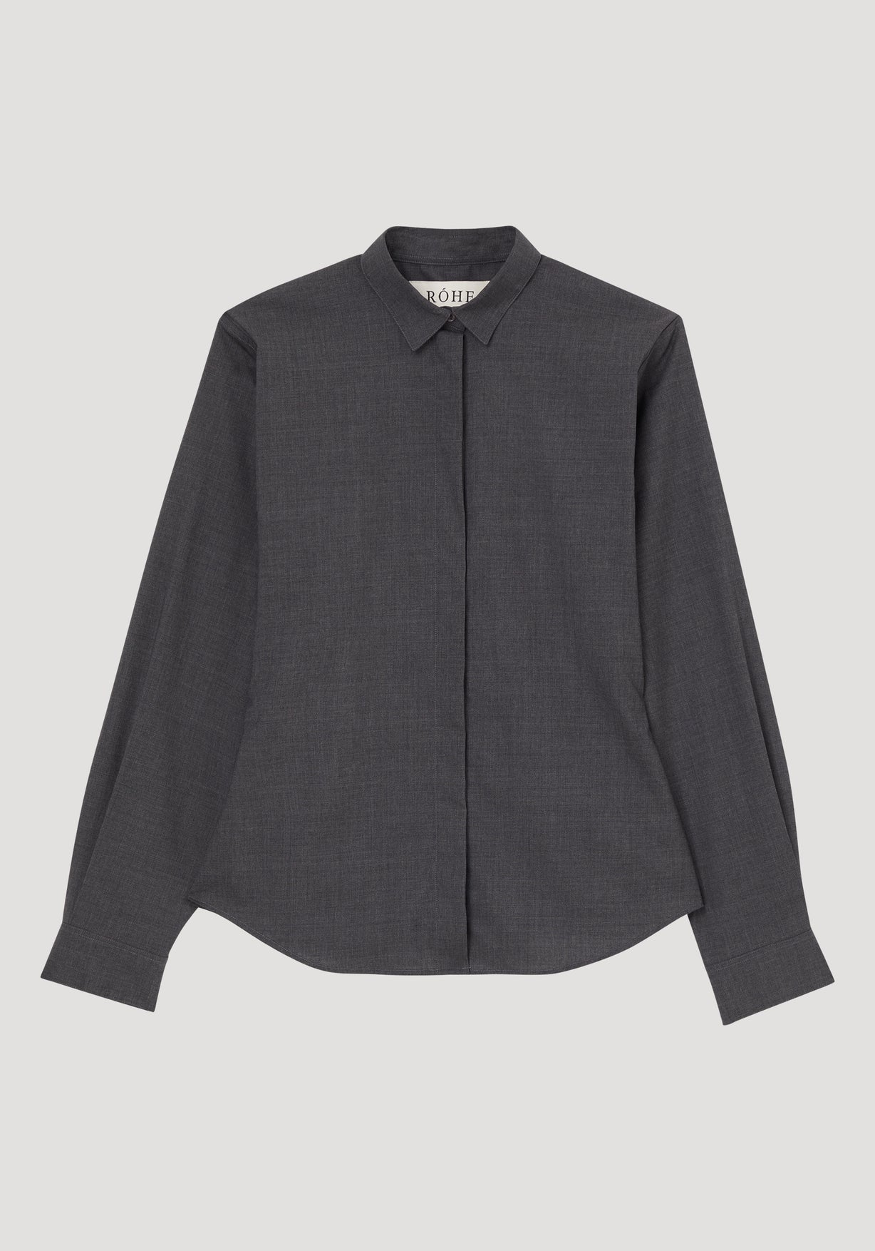 RÓHE SHAPED OPEN ARMHOLE SHIRT - DARK GREY MELANGE