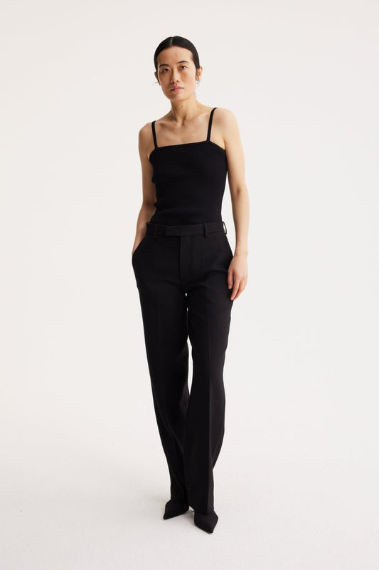 RÓHE SQUARE SHAPED KNITTED TANK TOP - NOIR