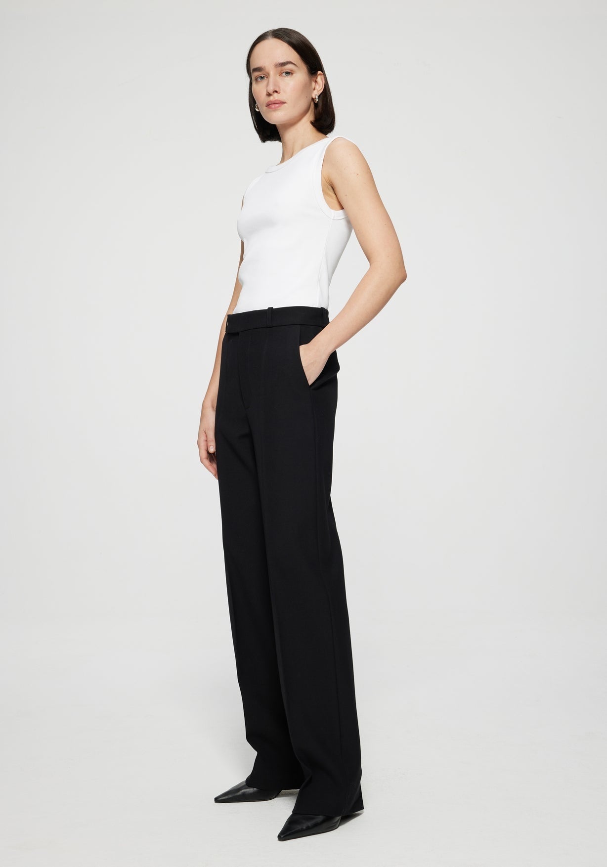 RÓHE STRAIGHT LEG TAILORED TROUSERS - NOIR