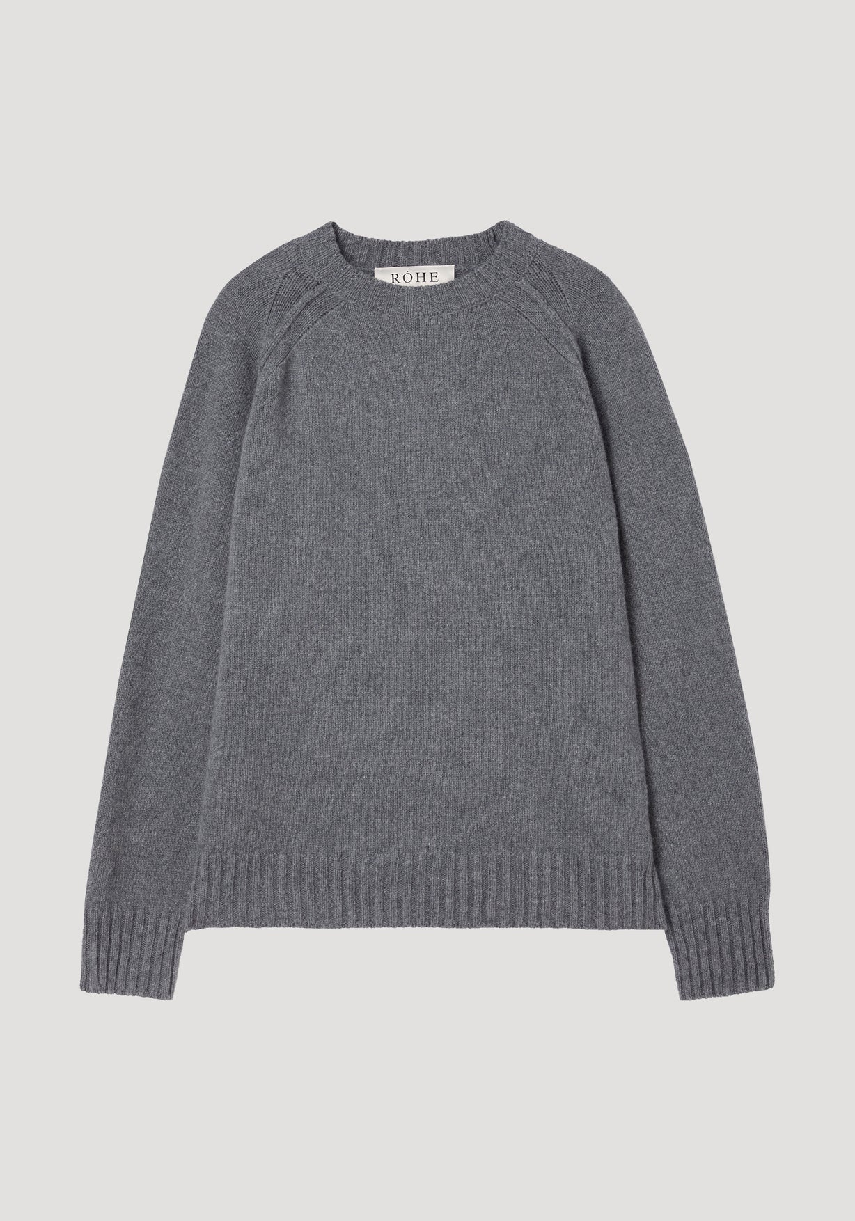 RÓHE WOOL CASHMERE SWEATER - MID GREY MELANGE