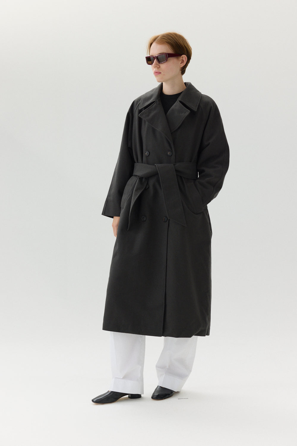 WELTER SHELTER ROOMY TRENCH COAT TECHWOOL - FOREST GREEN