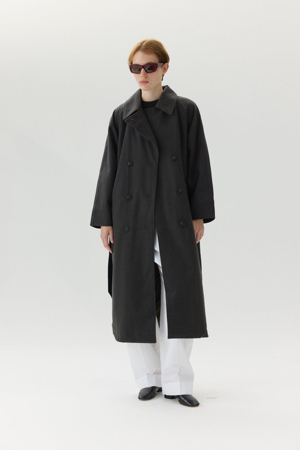 WELTER SHELTER ROOMY TRENCH COAT TECHWOOL - FOREST GREEN