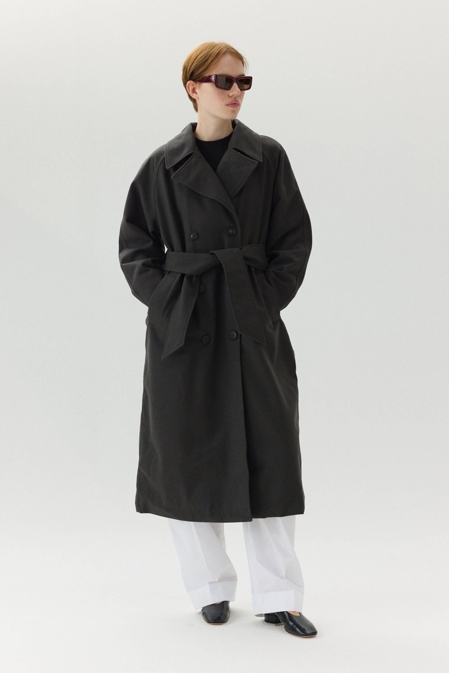 WELTER SHELTER ROOMY TRENCH COAT TECHWOOL - FOREST GREEN