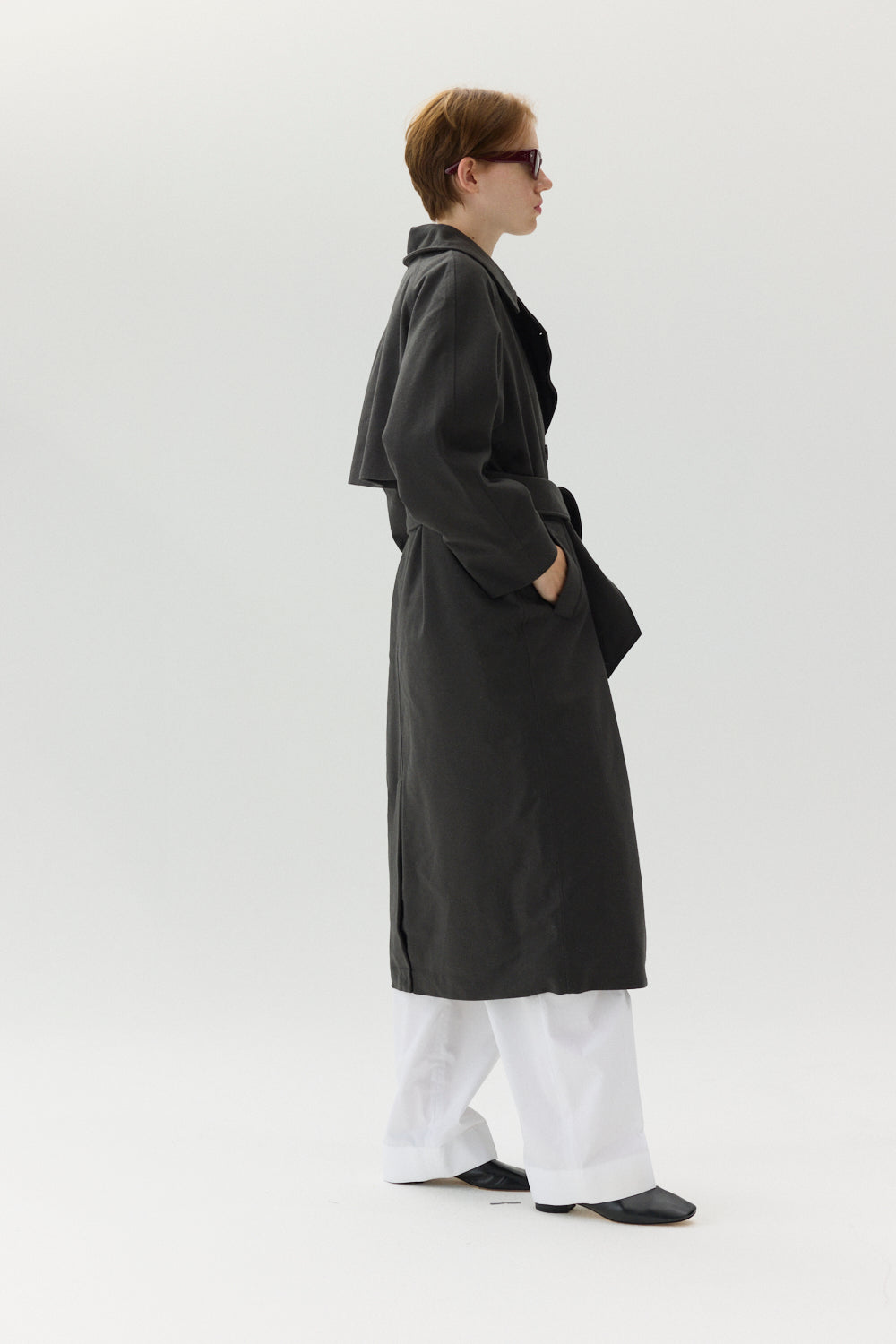 WELTER SHELTER ROOMY TRENCH COAT TECHWOOL - FOREST GREEN